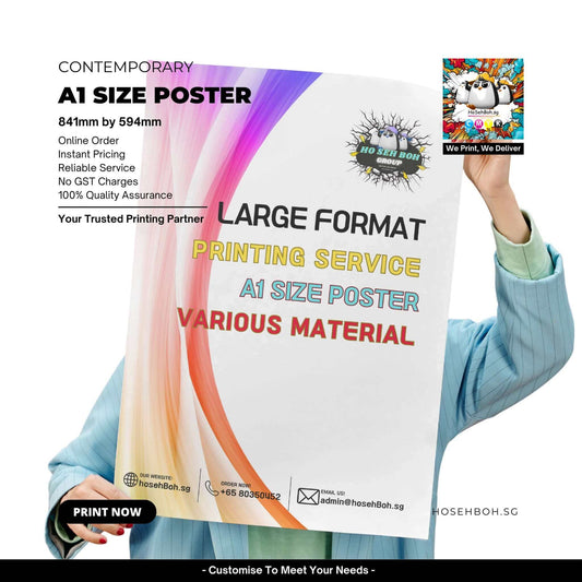 A1 Poster showcasing large format printing service and vibrant design, ideal for promotional use.