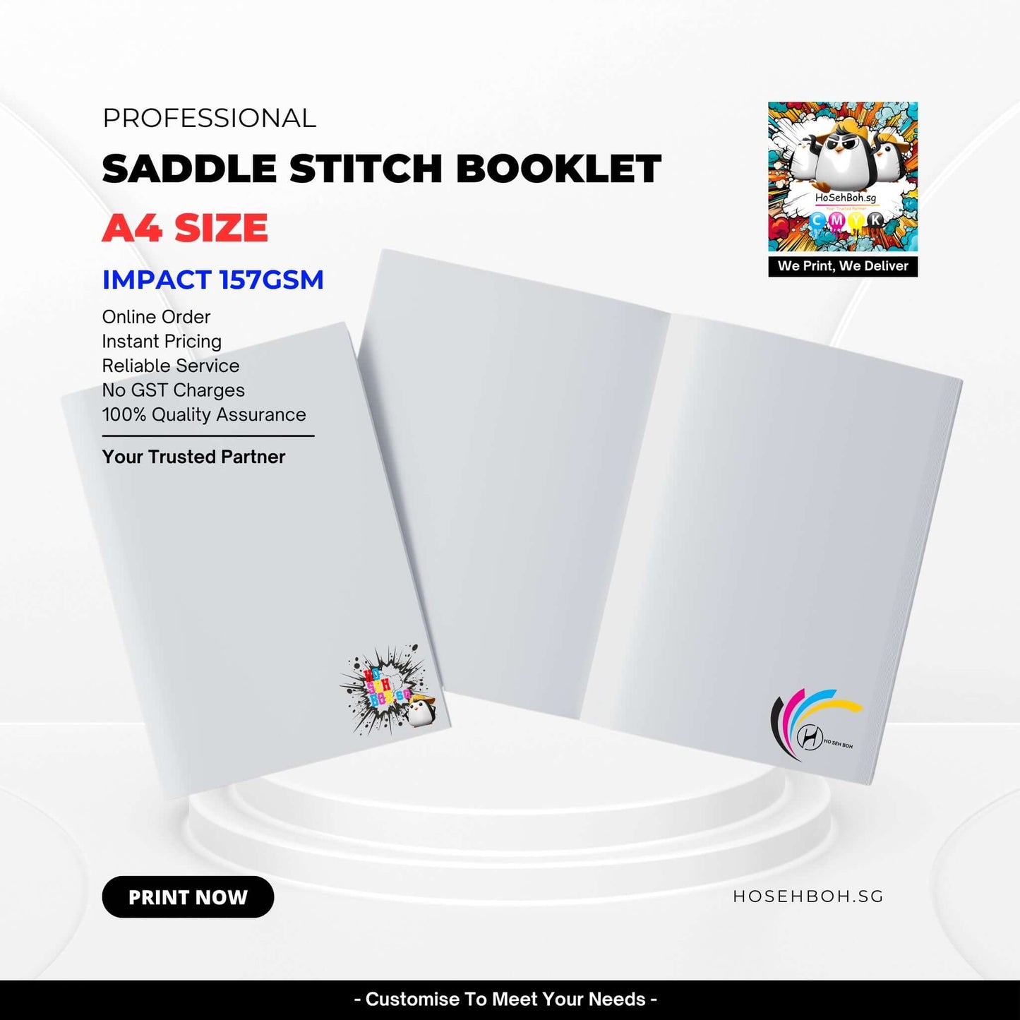 Print A4 Size Booklet - 157gsm Art Paper - HoSehBoh.sg