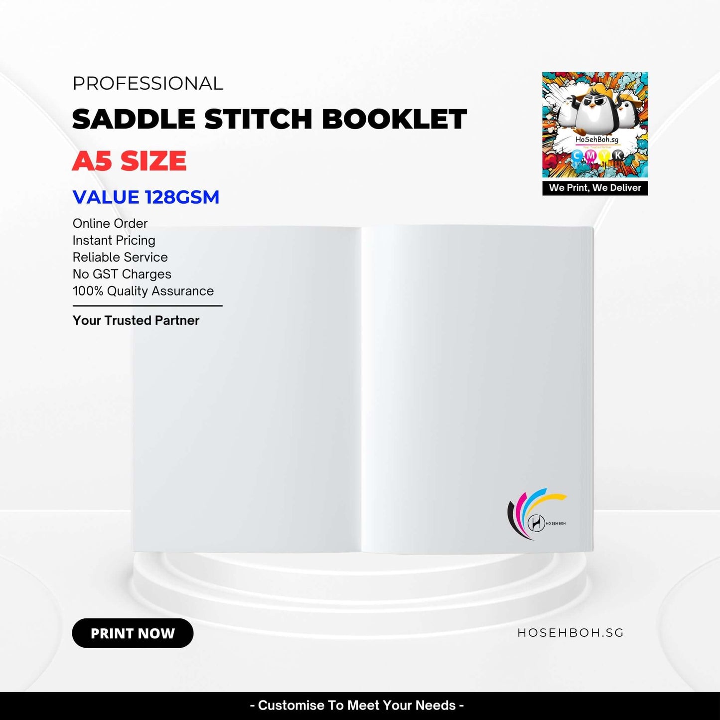 A5 saddle stitch booklet with quality assurance and online ordering at affordable prices in Singapore.