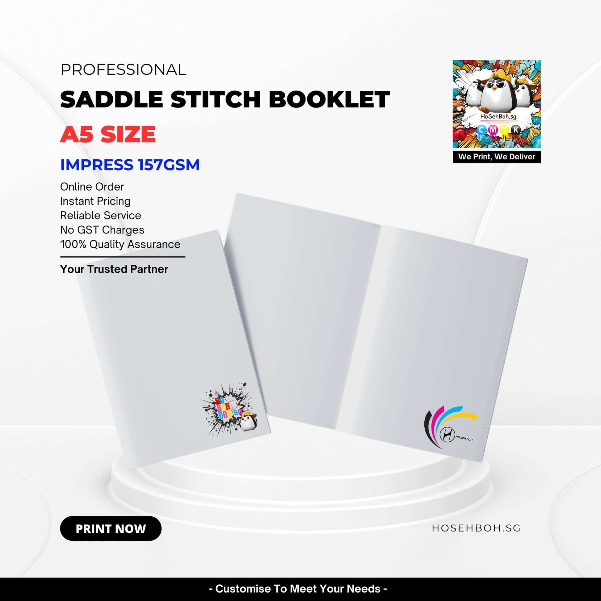 Print A5 Size Saddle Stitch Booklet Singapore HoSehBoh.sg
