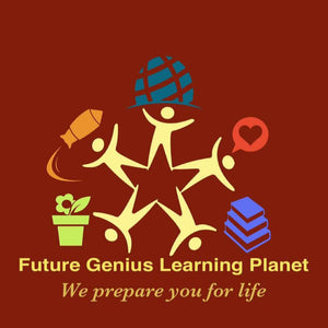 Logo of Future Genius Learning Planet with symbols representing growth, education, and community engagement with hosehboh.sg.