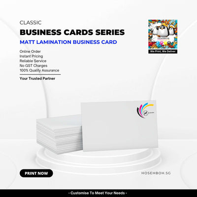 Matt Lamination Business Card with online order details and quality assurance from Hosehboh for Namecard printing.