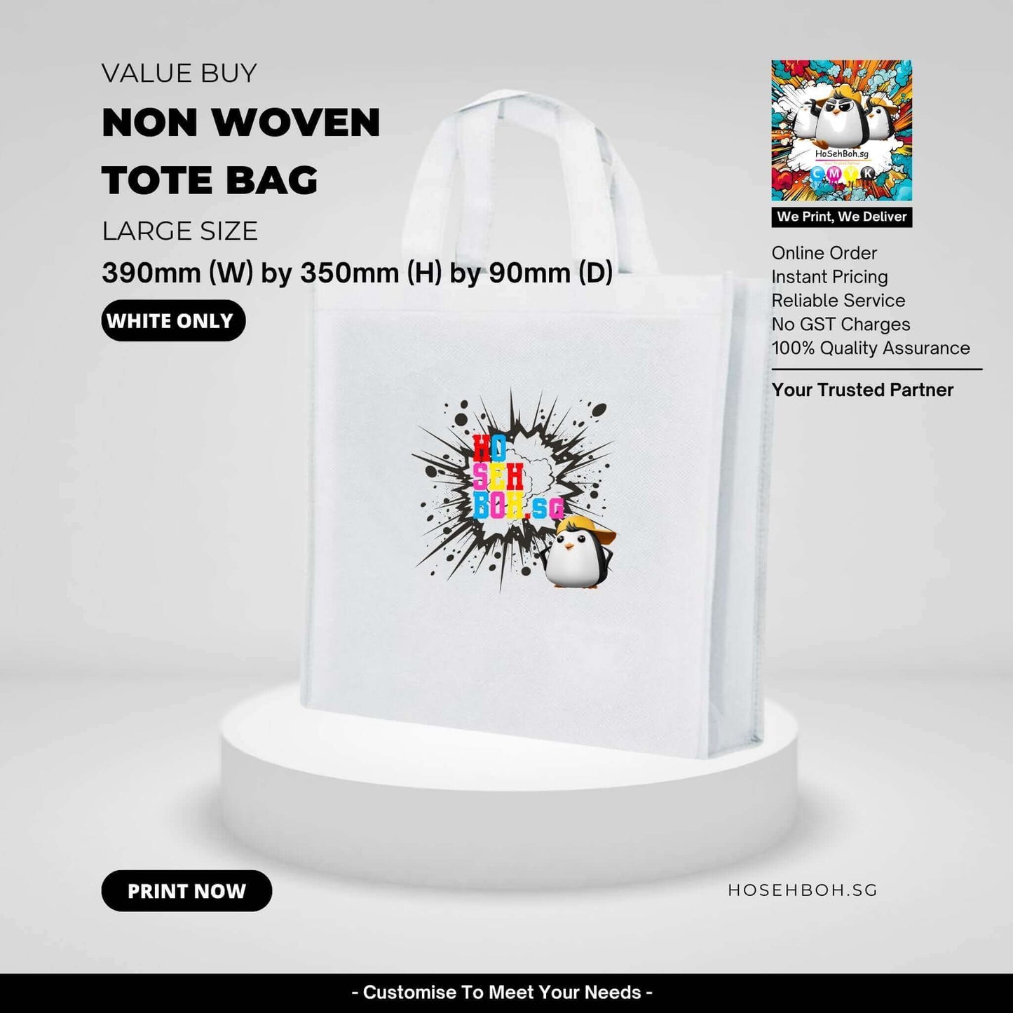 Print large Non Woven Bag- Singapore - HoSehBoh.sg