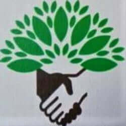 Logo featuring two hands shaking underneath a lush tree, symbolizing partnership and growth for our regular valued clients.