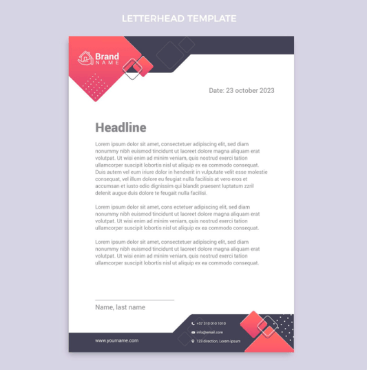 A professional letterhead template showcasing professional letterhead importance in business communication.