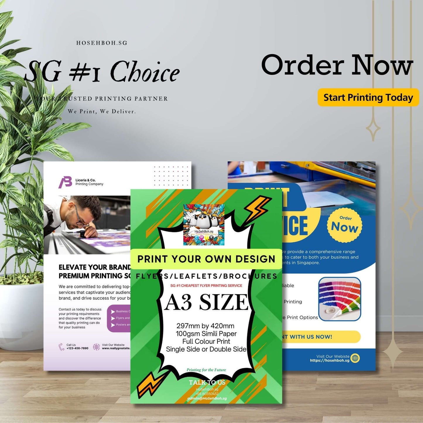 A3 Digital Economic Print showcasing premium flyer design services in Singapore.