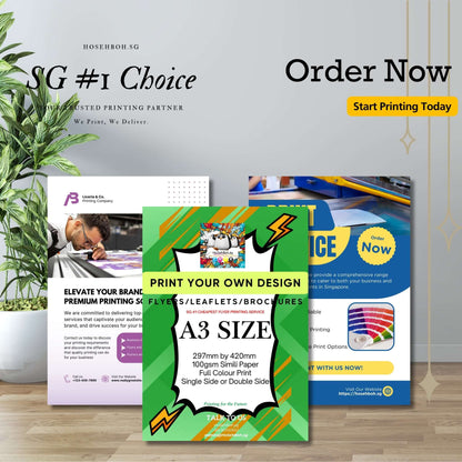 A3 Digital Economic Print showcasing premium flyer design services in Singapore.
