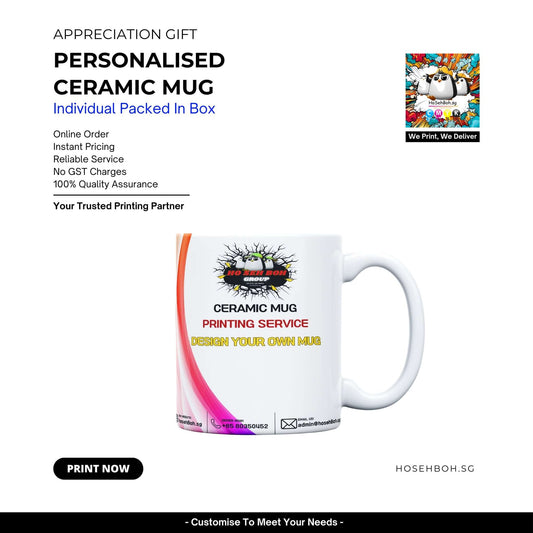 Personalized ceramic mug for gifting, featuring custom design options and quality printing service.