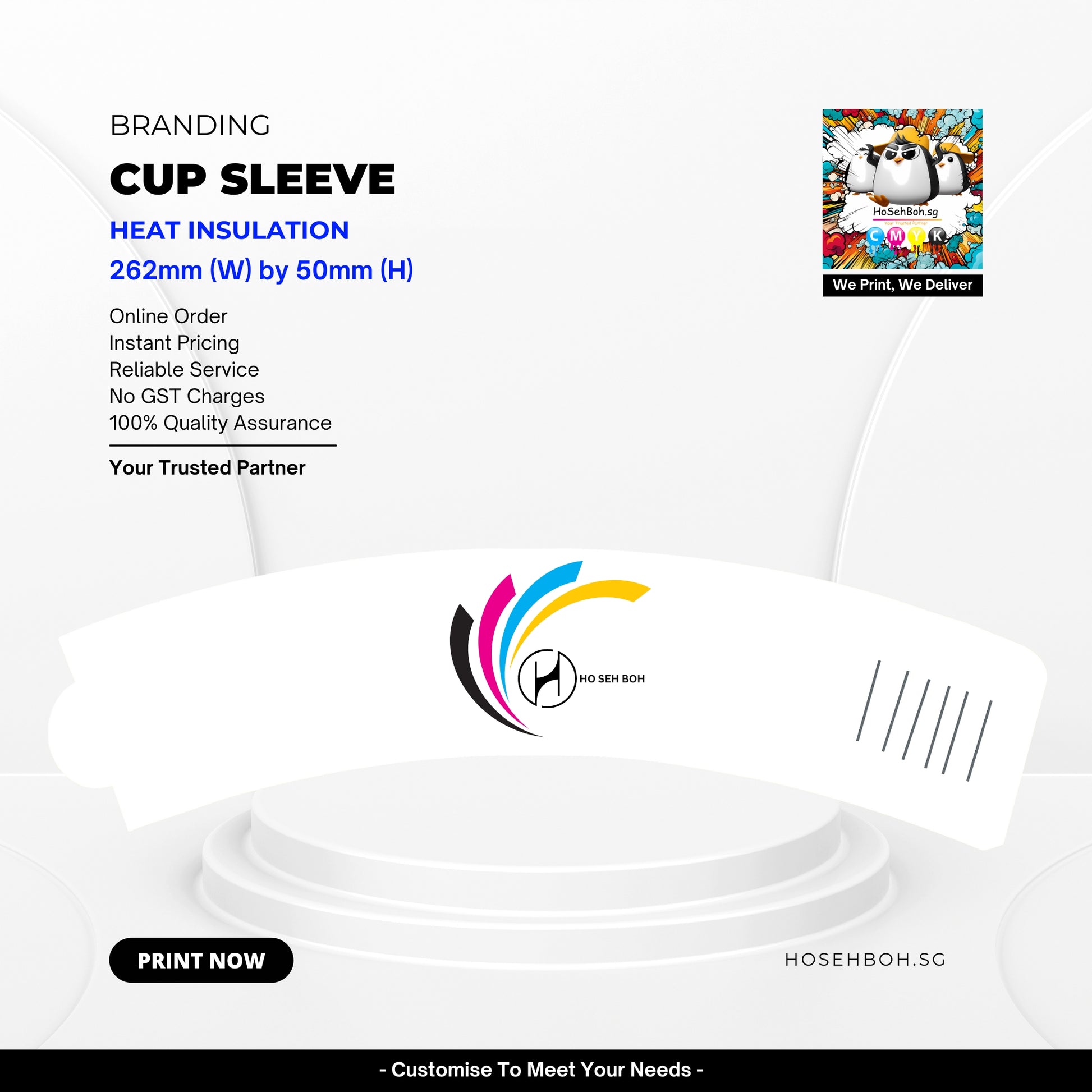 Print Coffee Cup Sleeve Singapore