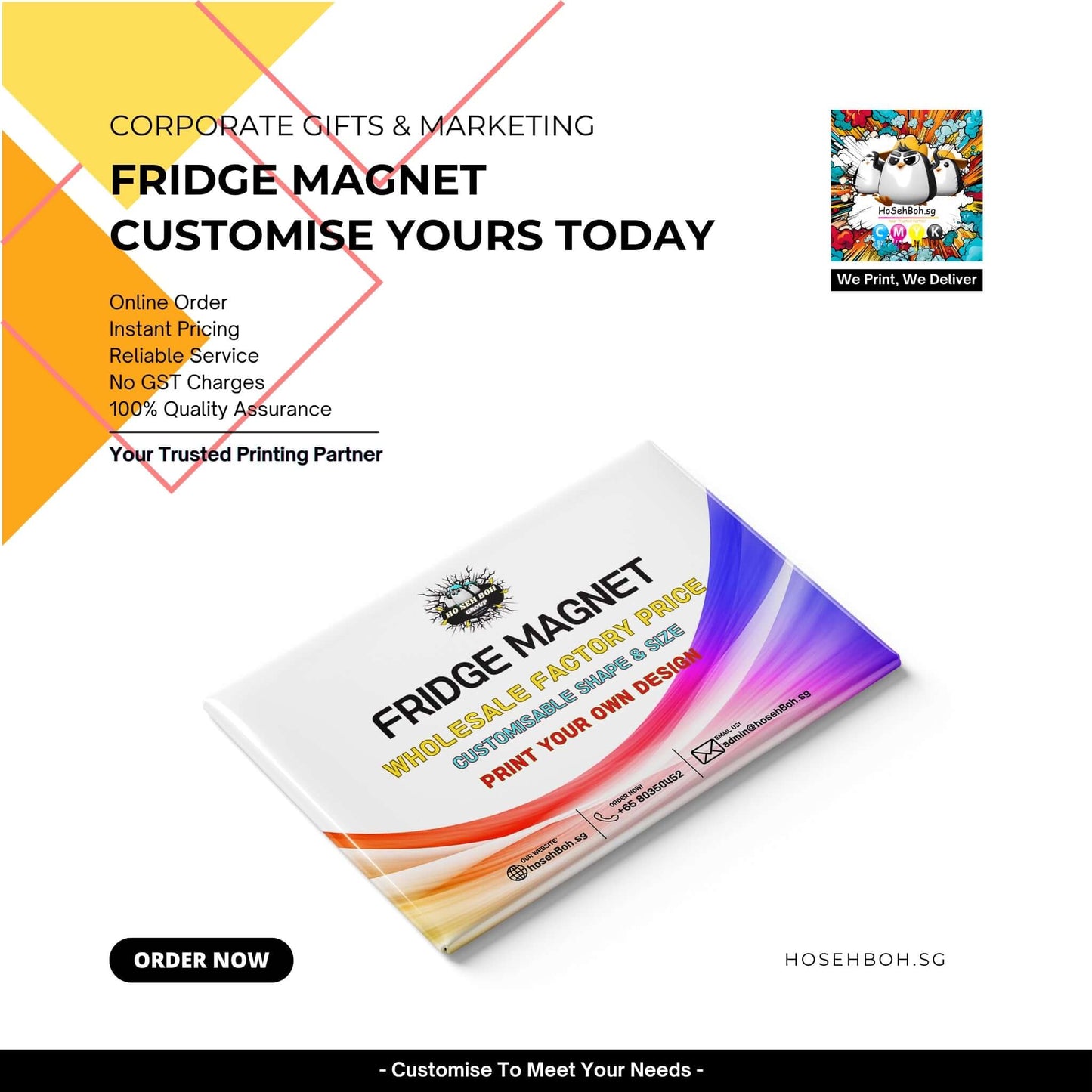 Fridge Magnet Printing promotion with customizable features, available for online order and quality assurance.