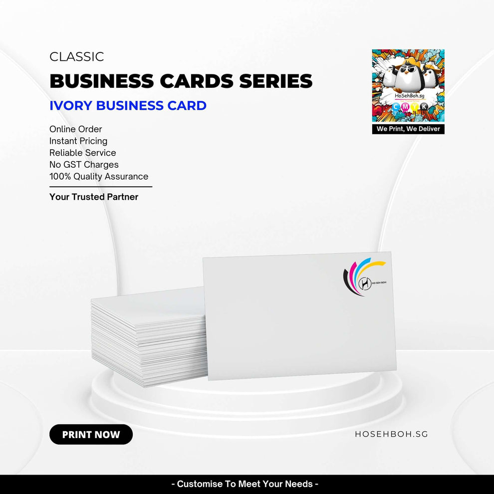 Ivory Business Card Printing Service | Custom Size Available – Ho Seh Boh