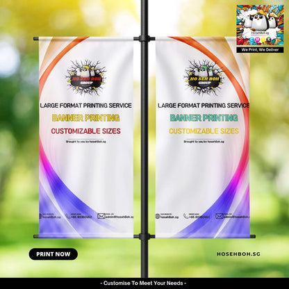 PVC Banner showcasing large format printing service with customizable sizes and vibrant colors for outdoor displays.