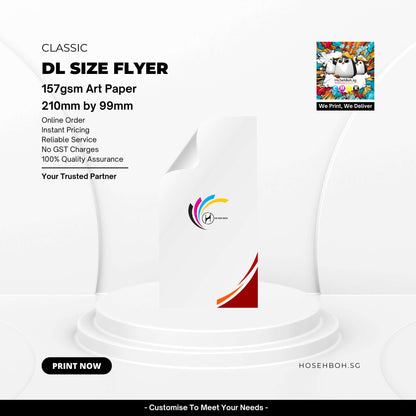 Budget Printing DL Size Flyers Singapore by Ho Seh Boh Group.