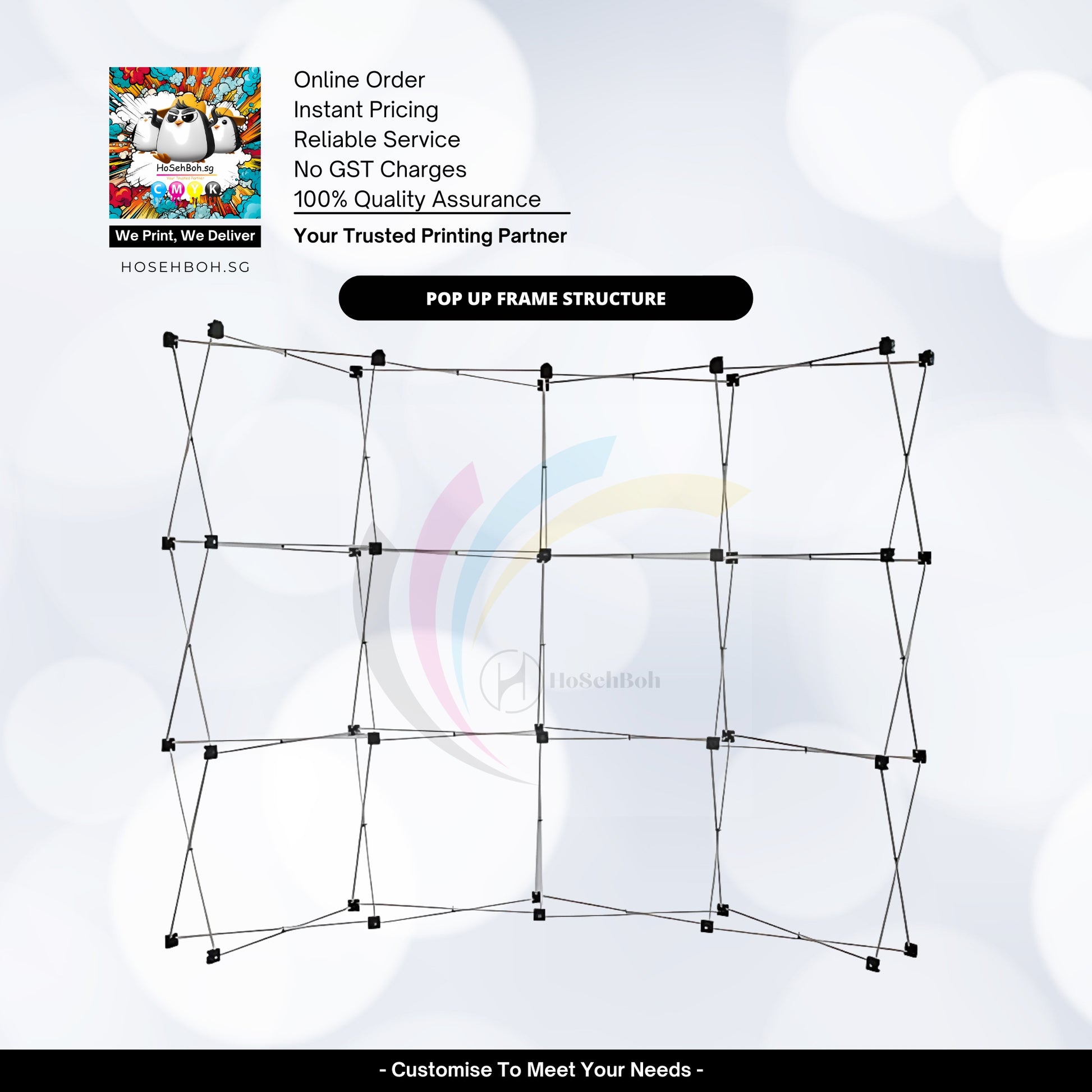 Pop Up Aluminum Frame - HoSehBoh.sg