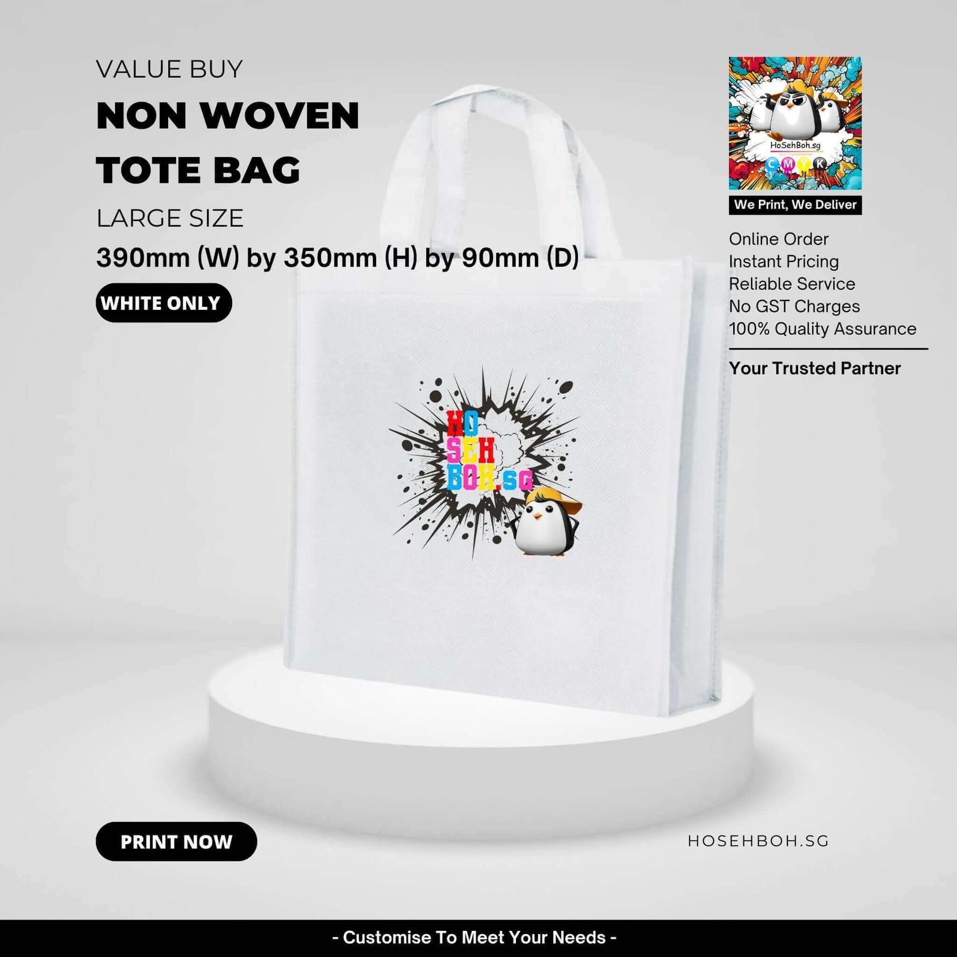 Print large Non Woven Bag- Singapore - HoSehBoh.sg