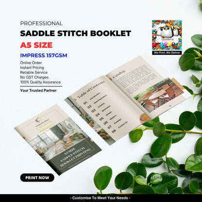 A5 Booklet - Saddle Stitch Impress Print showcasing professional quality and design with 157gsm paper.