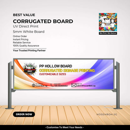 Best value corrugated board with UV direct print for signage, showcasing customizable sizes and quality assurance.