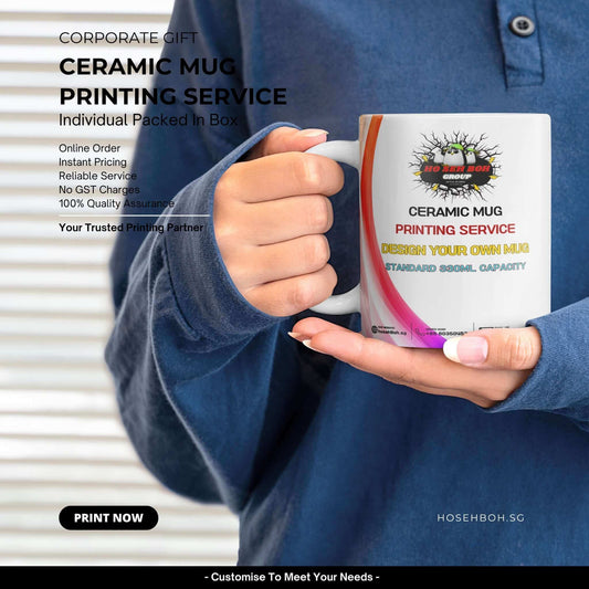 Ceramic mug printing service showcasing a vibrant design, ideal for personalized gifts. Mug printing near me available.