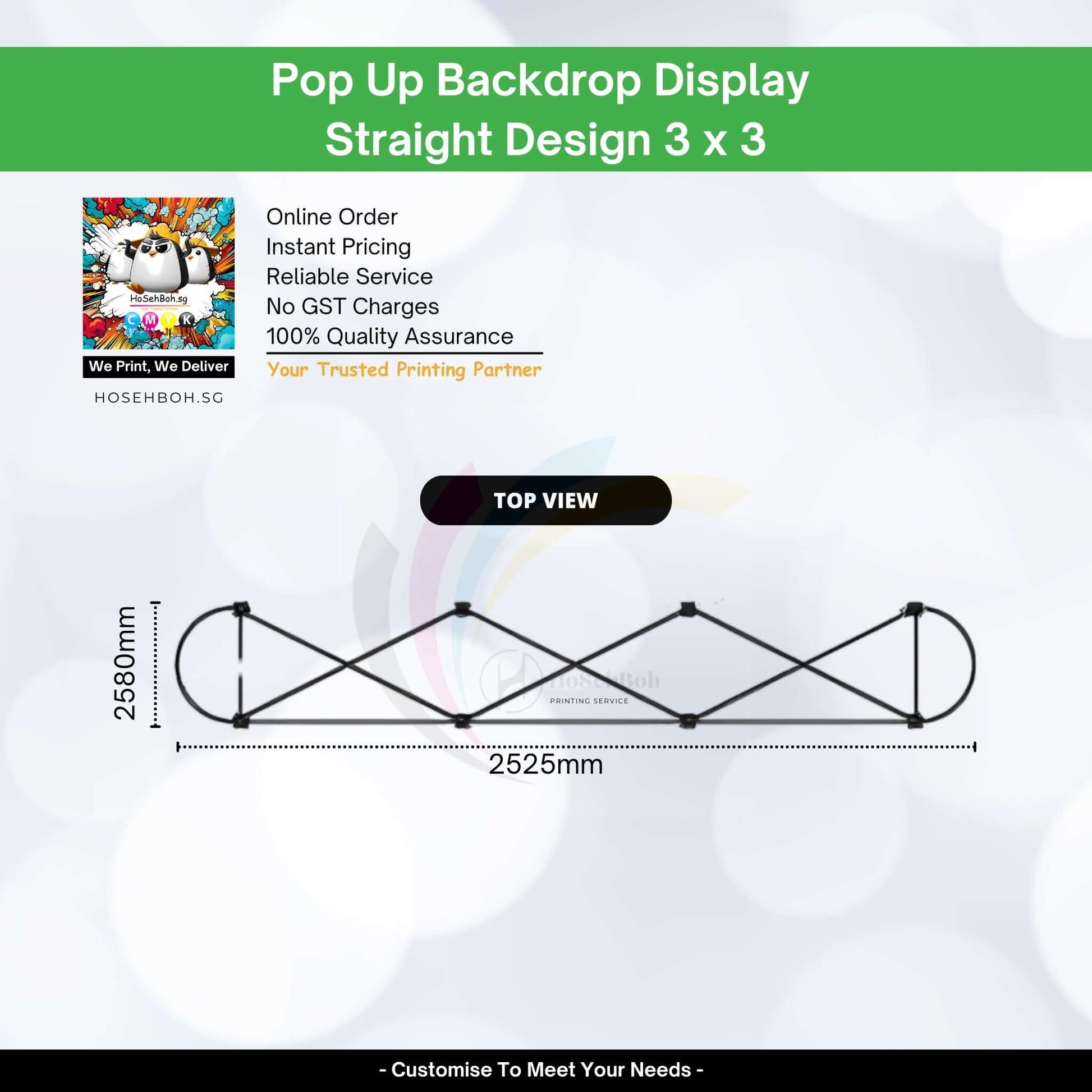 Pop Up Backdrop Display Printing Service - HoSehBoh.sg