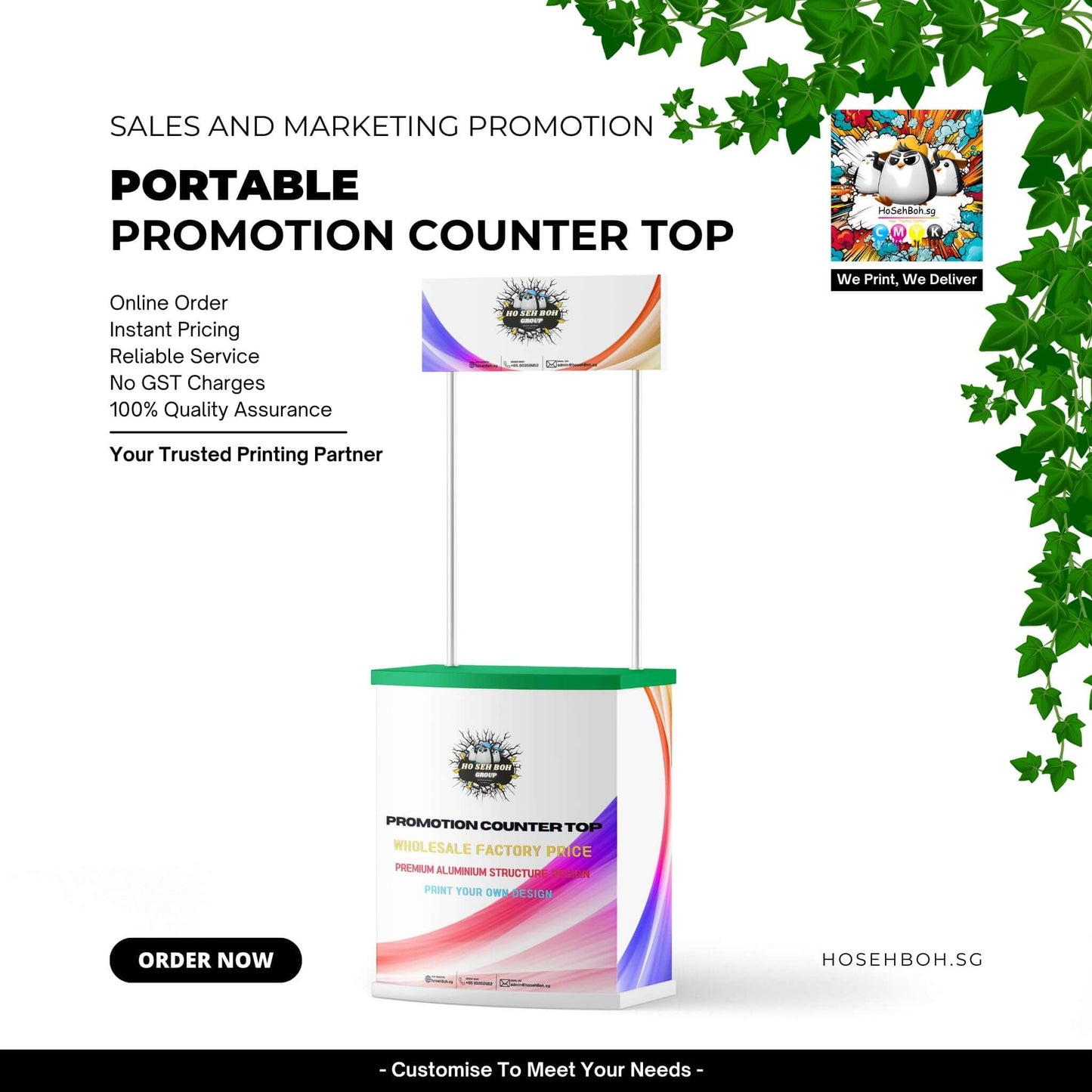 Portable Promotion Counter Top display for sales and marketing promotions, featuring instant pricing and quality assurance.