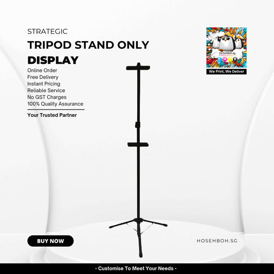 Tripod stand display for retail and F&B, offering free delivery and instant pricing by Ho Seh Boh Group Singapore.